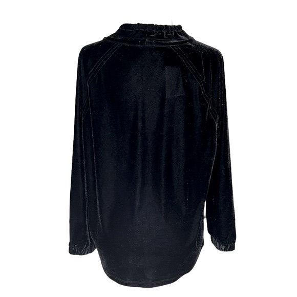 NWT Anthropologie Dylan Black Velvet Raglan Sleeve Pullover Top - S - Picture 7 of 15